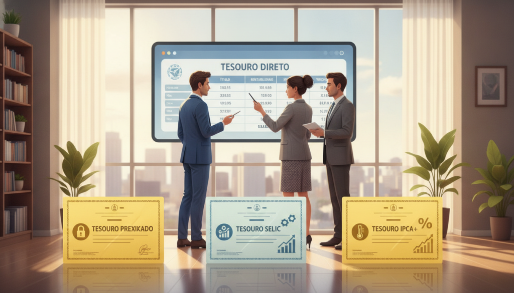 Principais tipos de títulos disponíveis no Tesouro Direto